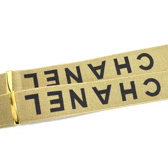 Chanel Canvas Logo Suspenders Belt Beige - Picture 2 of 3